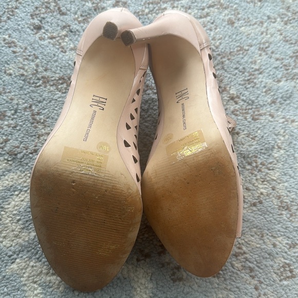 INC International Concepts Leather Rammee Open Toe Booties Sandals Pink 10 - Picture 8 of 9